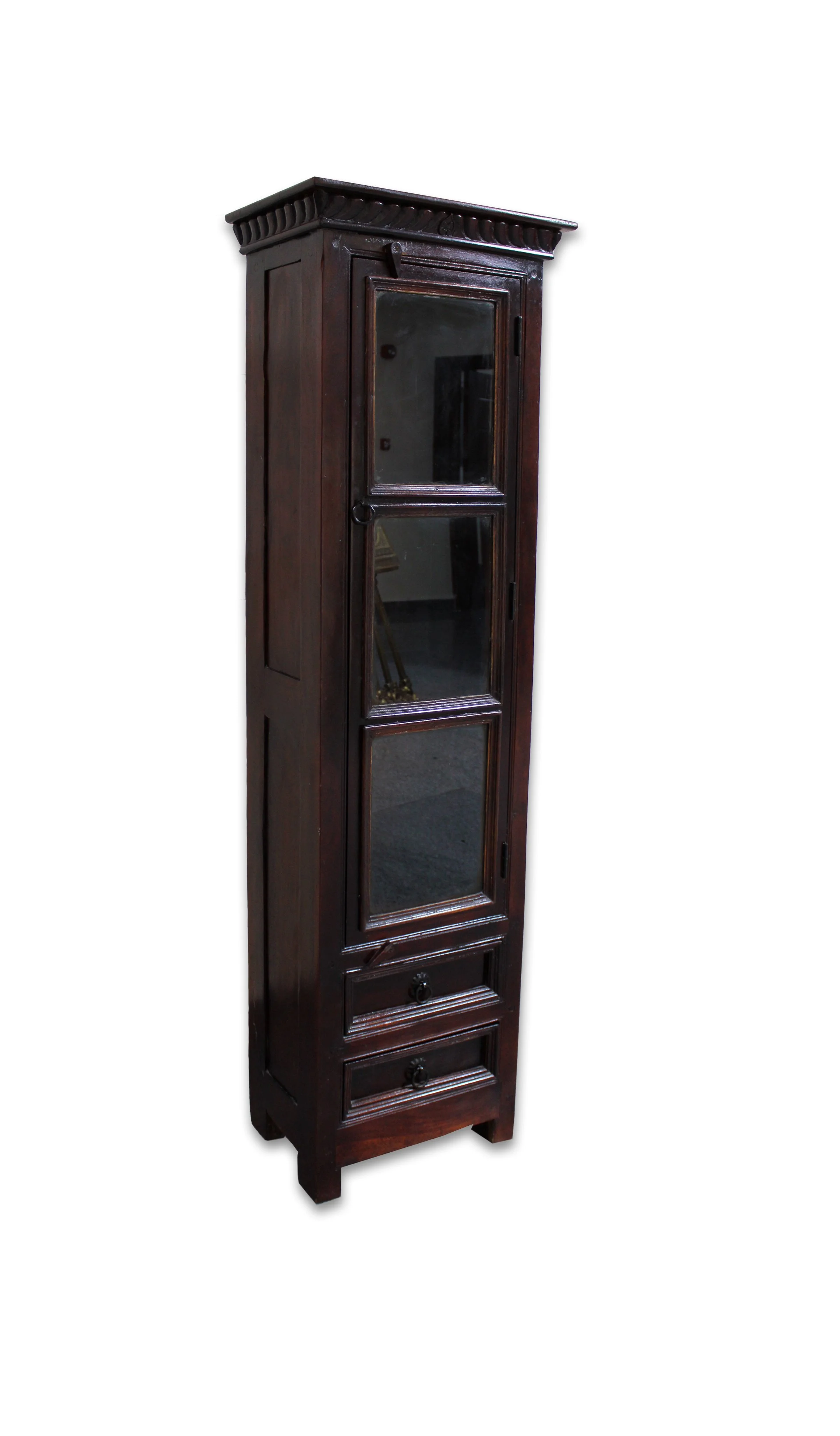 SB1013 WOODEN ALMIRAH SINGLE DOOR WITH GLASS SIZE:H:173XW:50XD:30CM QR2,295
