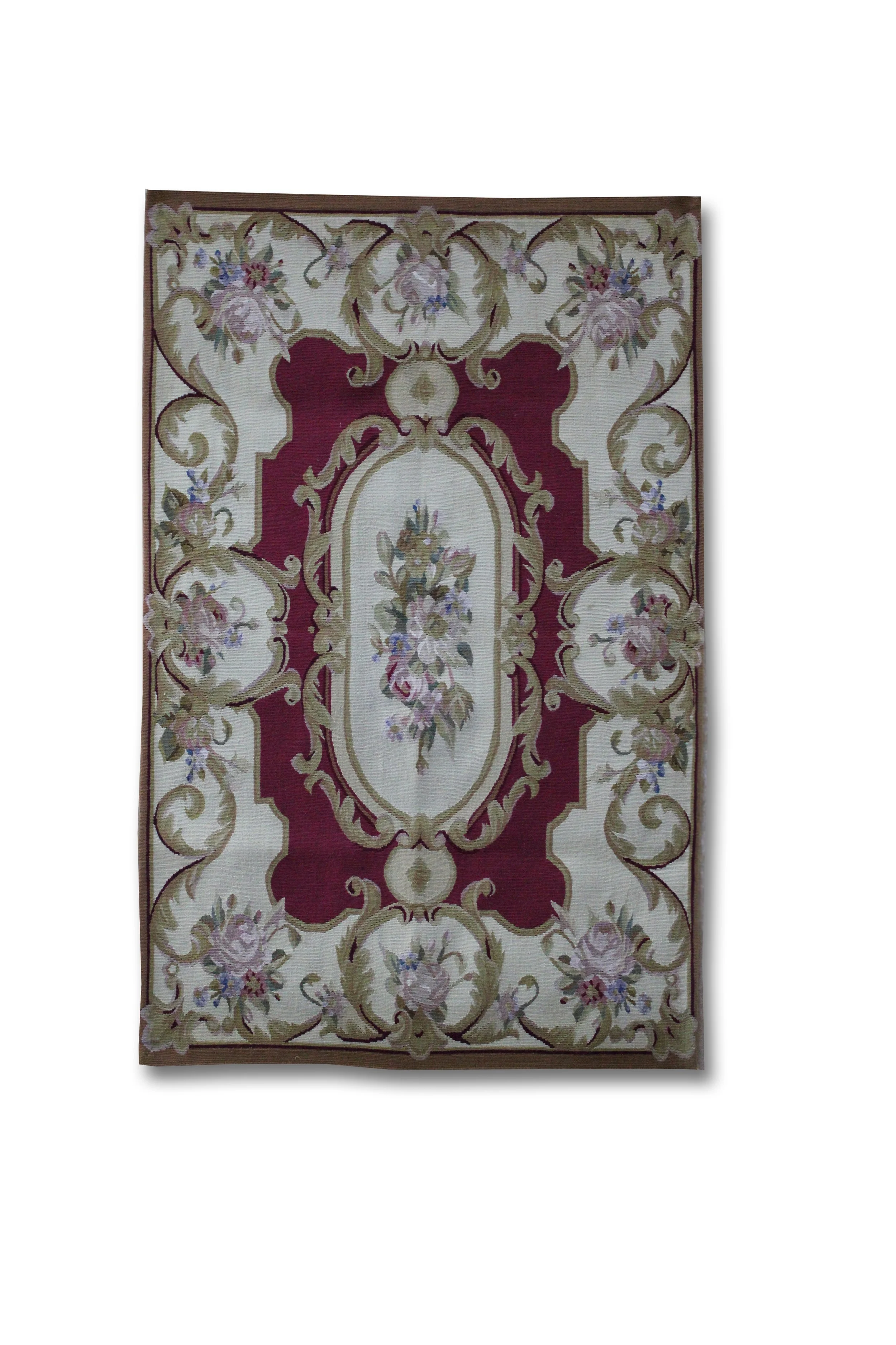 CN63 AUBUSSON TAPESTRY RUG 1.22X0.75MTR 4.0X2.6FT QR1,150