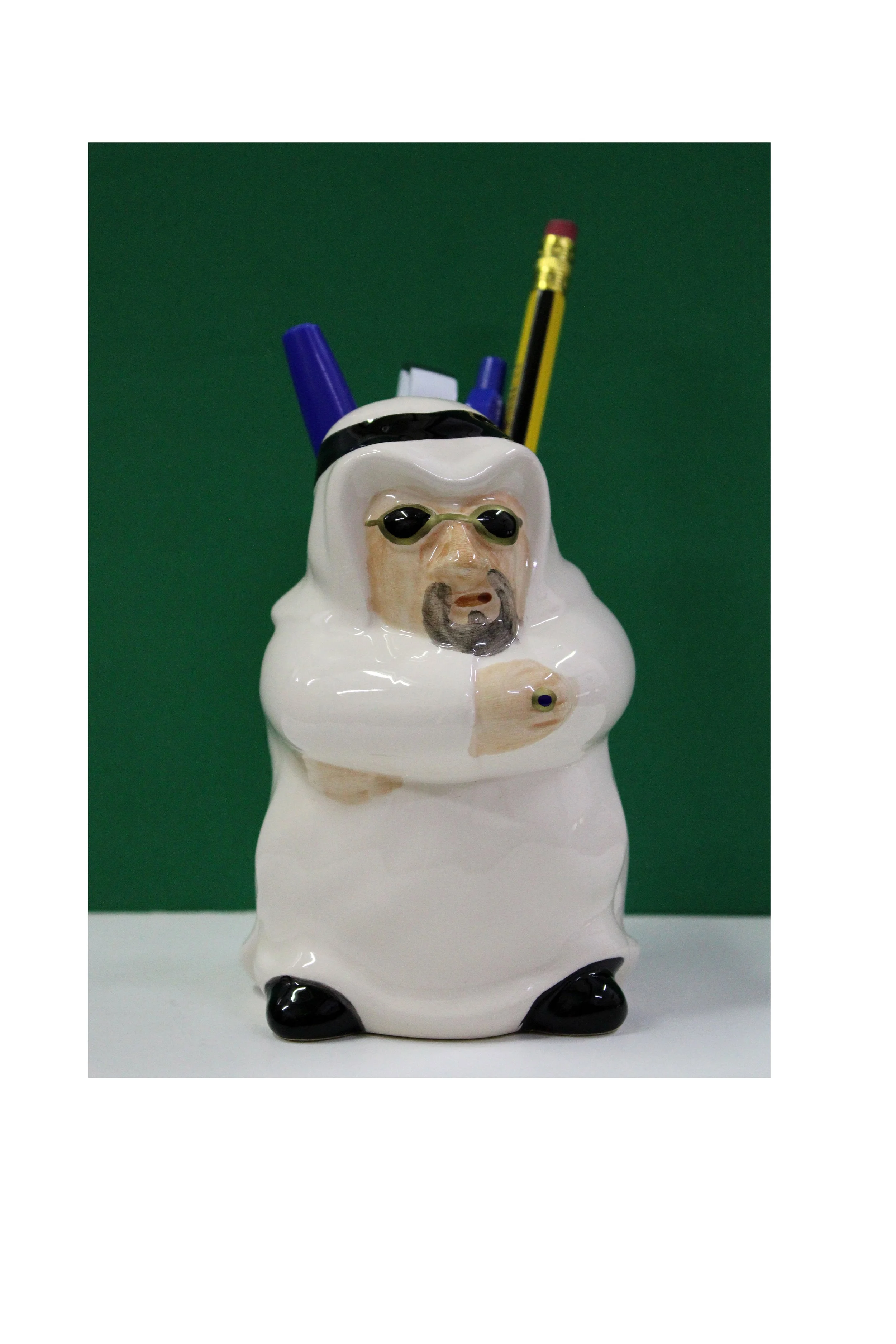 EU9606 CERAMIC ARAB DOLL PEN HOLDER QR20.