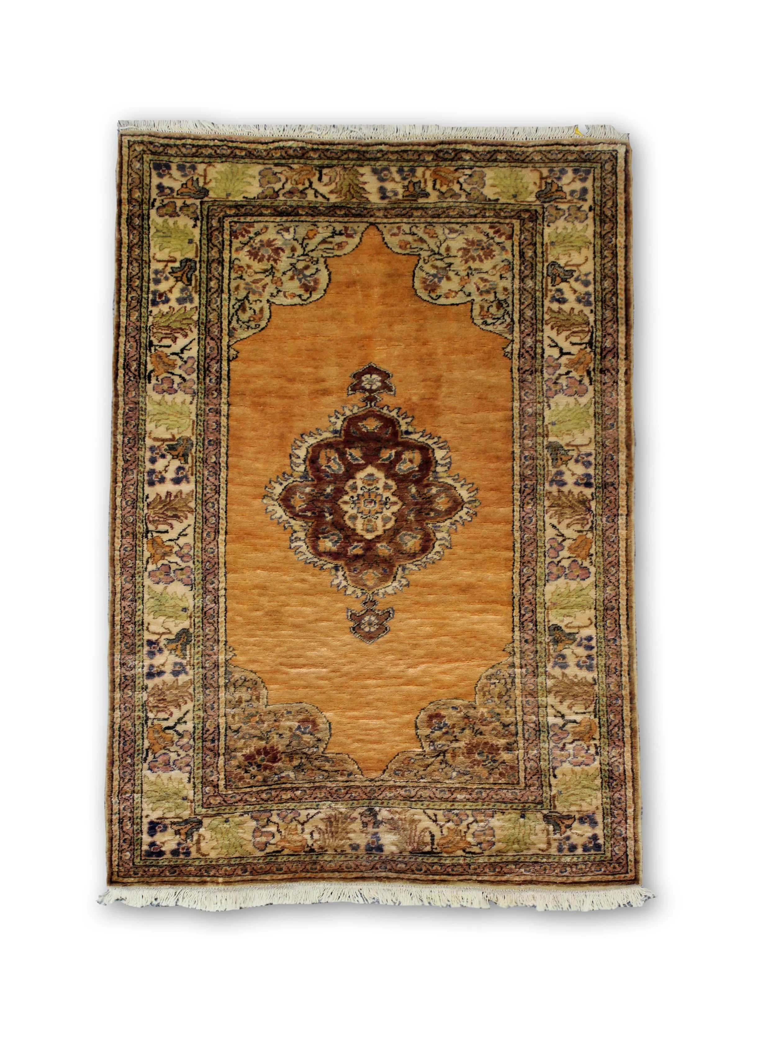 57521 TURKISH ANATOLIAN SILK MEDALLION DESIGN SIZE:1.30X0.90MTR 4.3X2.11F T QR1,900