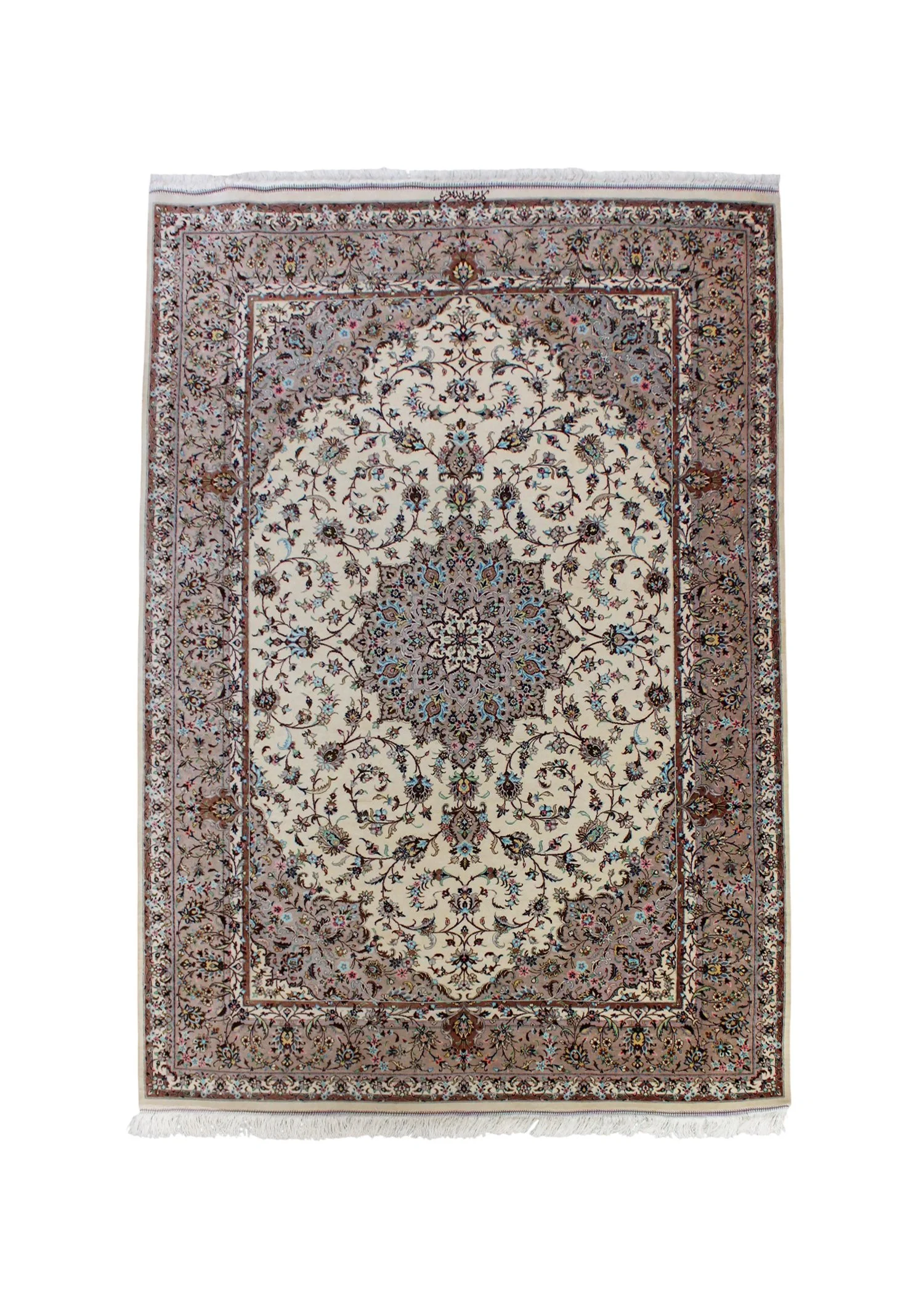 56423 IRAN KASHAN SILK MEDALLION 1.95X1.33MTR 6.5X4.5FT QR40,000.jpg