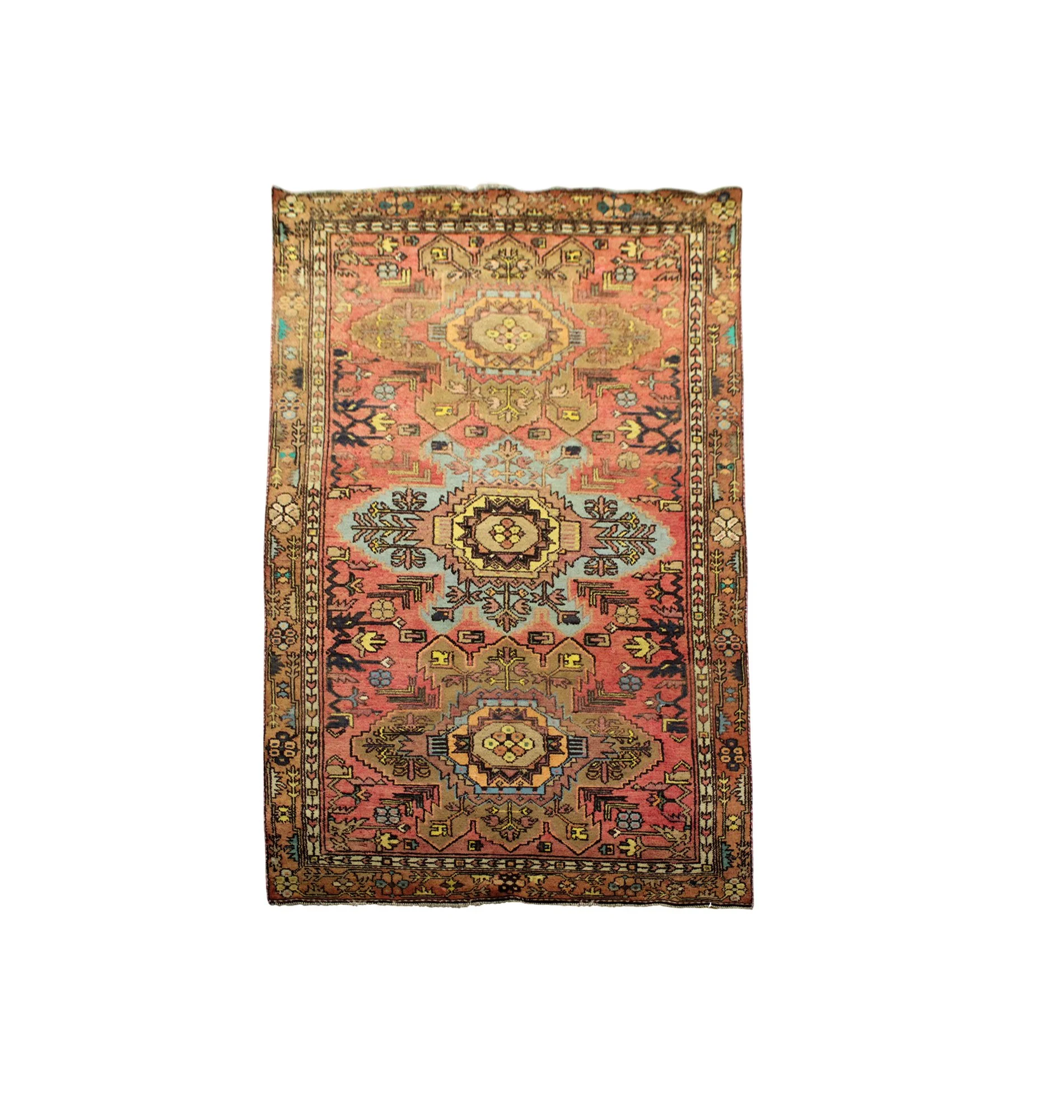 55623 TURKOMAN KARGAI LOZENGES PEACH GROUND 2.11X1.23MTR 6.11X4.0FT QR3,200.jpg