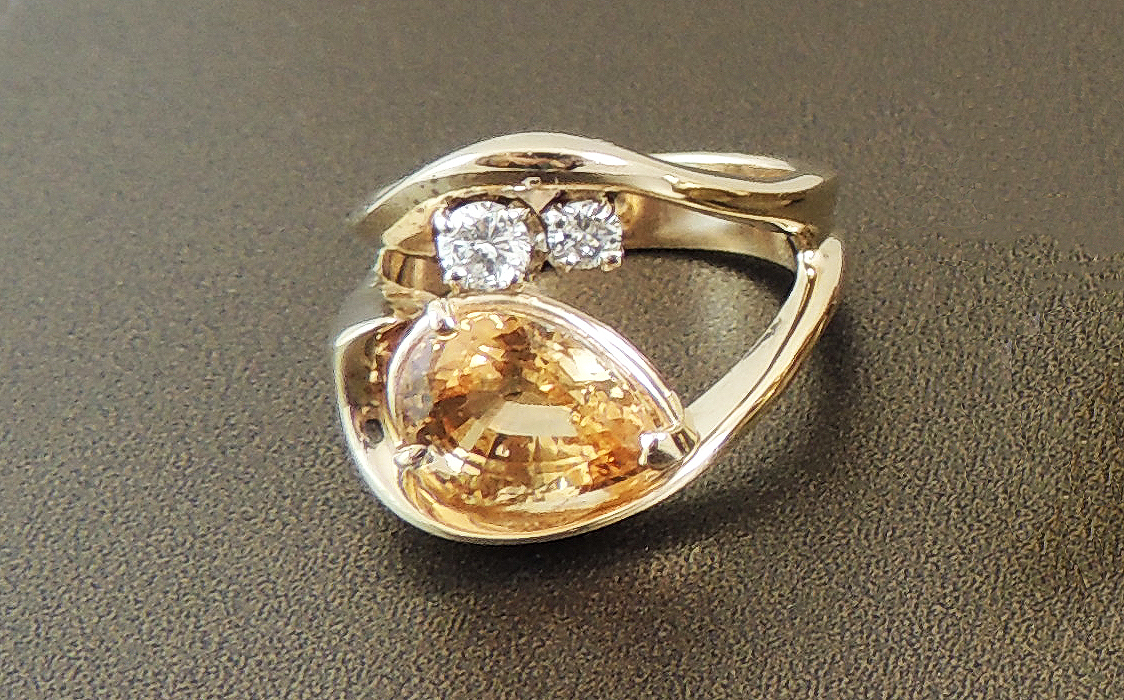 Hessonite Garnet Ring- Before