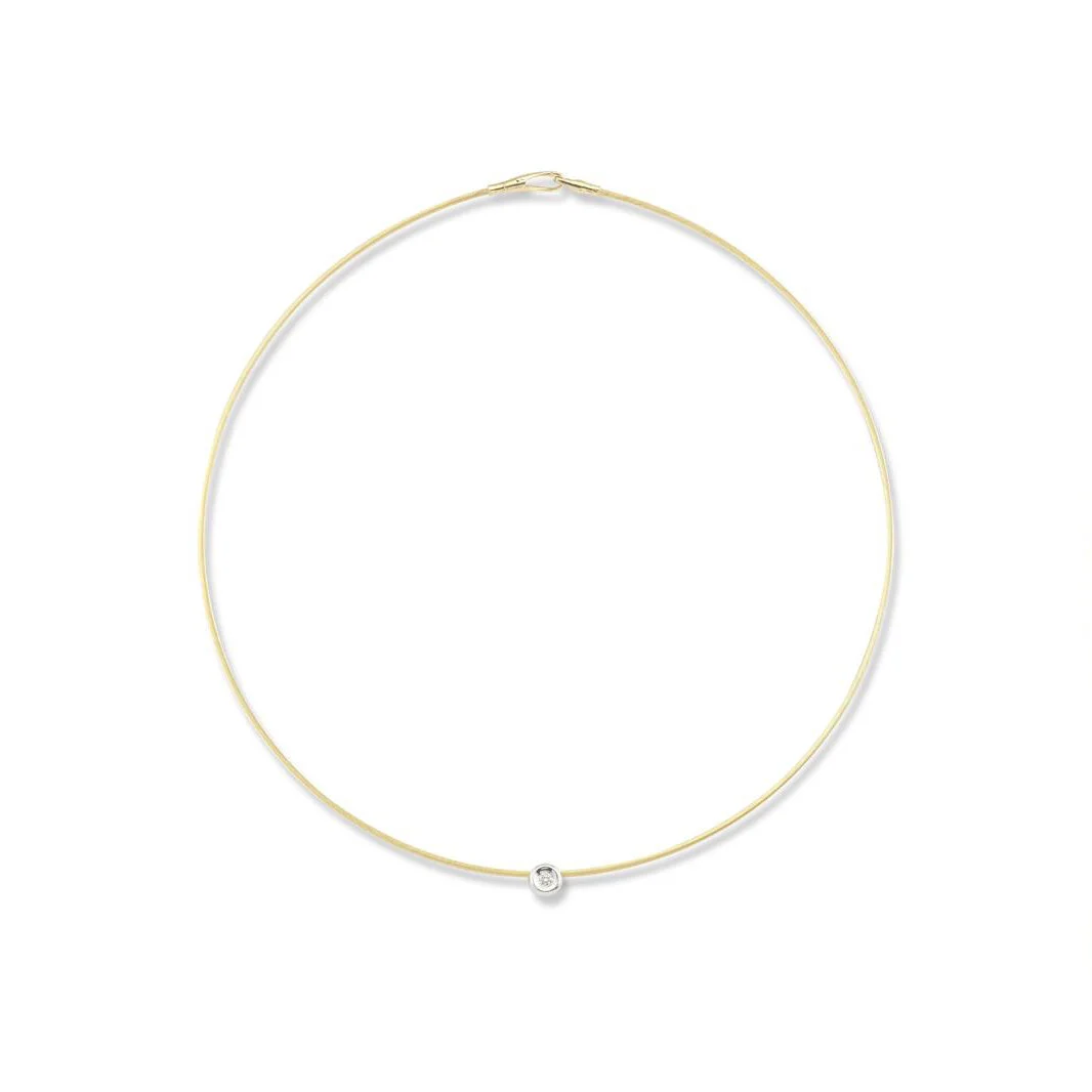 14k Wire Diamond Necklace .075ct 