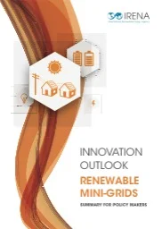 Innovation Outlook Renewable Mini-Grids: Summary for Policy Makers