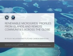 Renewable Microgrids: Profiles from islands and remote communities across the globe - RMI 2015