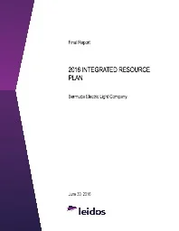 Bermuda Electric Light Company: 2016 Integrated Resource Plan