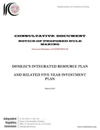 DOMLEC's Integrated Resource Plan and Related Five Year Investment Plan