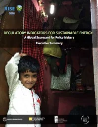 Regulatory Indicators For Sustainable Energy (RISE): A Global Scorecard For Policy Makers