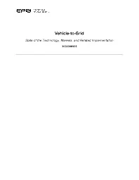 Vehicle-to-Grid (V2G) State of the Technology, Markets, and Related Implementation - EPRI 2016