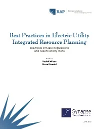 Best Practices in Electricity Utility IRP - Synapse Energy Economics 2013