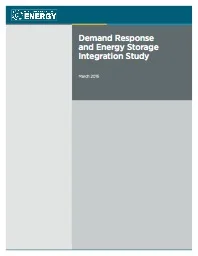 Demand Response and Energy Storage Integration Study - US DOE 2016
