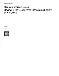Republic of South Africa: Review of the South Africa Renewable Energy IPP Process 