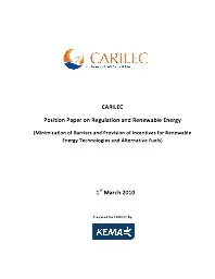 CARILEC Position Paper on Regulation and Renewable Energy - CARILEC 2010