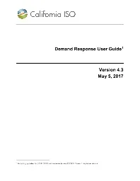 California ISO - Demand Response User Guide - 2017 
