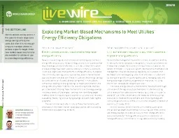 Exploiting Market-Based Mechanisms to Meet Utilities’ Energy Efficiency Obligations