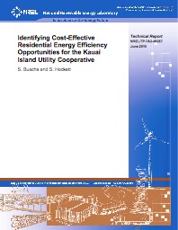 Identifying Cost-Effective Residential Energy Efficiency Opportunities for the Kauai Island Utility Cooperative (KIUC) -  NREL 2010