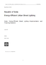 India: Energy Efficient Street Lighting - Implementation and Financing Solutions – World Bank Group 2015