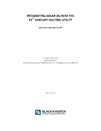 Integration Solar Distributed Generation (DG) Into The 21st Century Electric Utility - Black & Veatch 2016