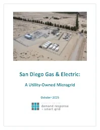 San DIego Gas & Electric: A Utility-Owned Microgrid - 2015