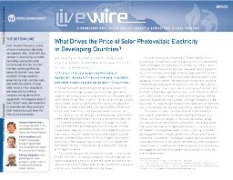What Drives the Price of Solar Photovoltaic Electricity in Developing Countries