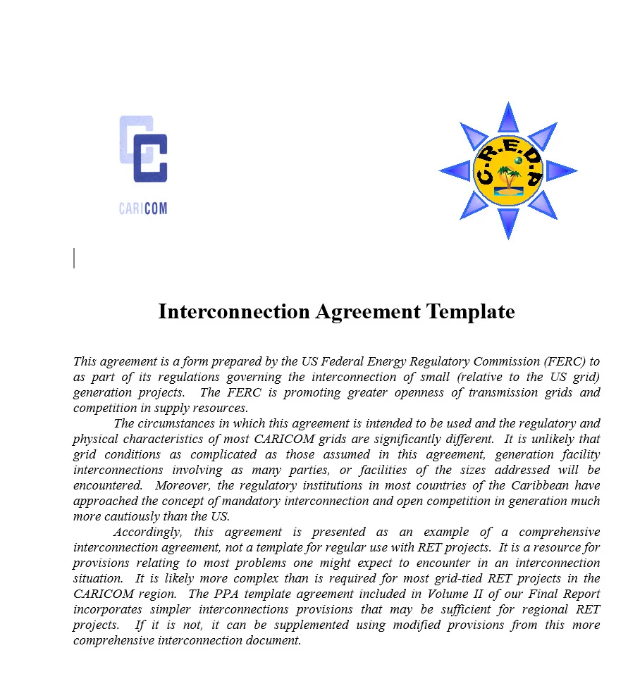 Interconnection Agreement Template