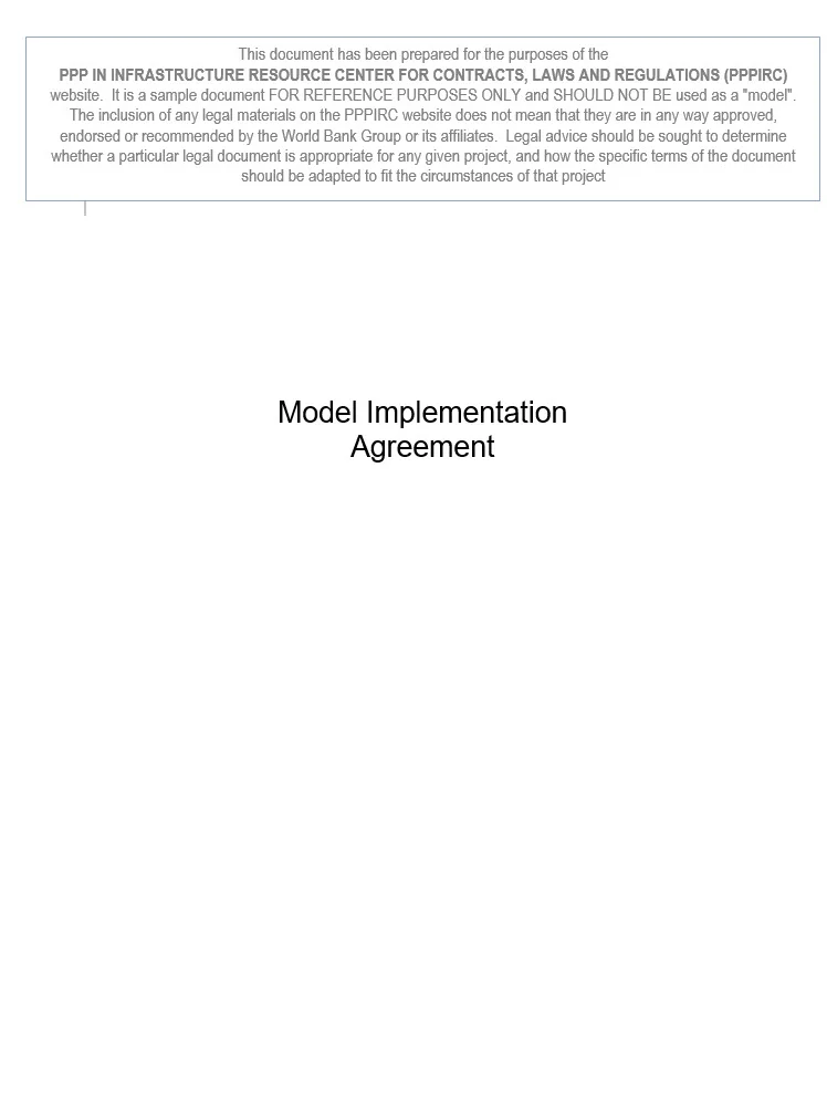 Model Implementation Agreement