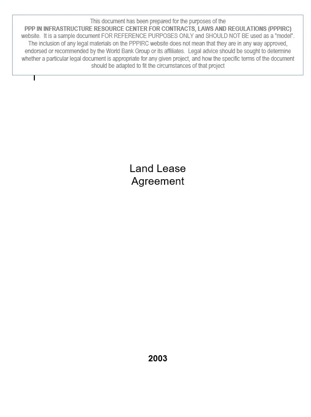 Land Lease Agreement