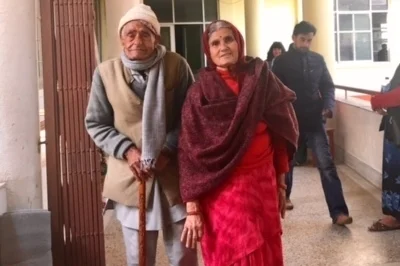 Sabitra Tripathi Sabitra Tripathi (middle), 70 yrs, poses for a picture with her husband, on their return home after she spent 3 weeks at the hospital. Sabitra was 9 yrs old when she married and gave birth to four children, three of whom are living. She developed prolapse at 60.