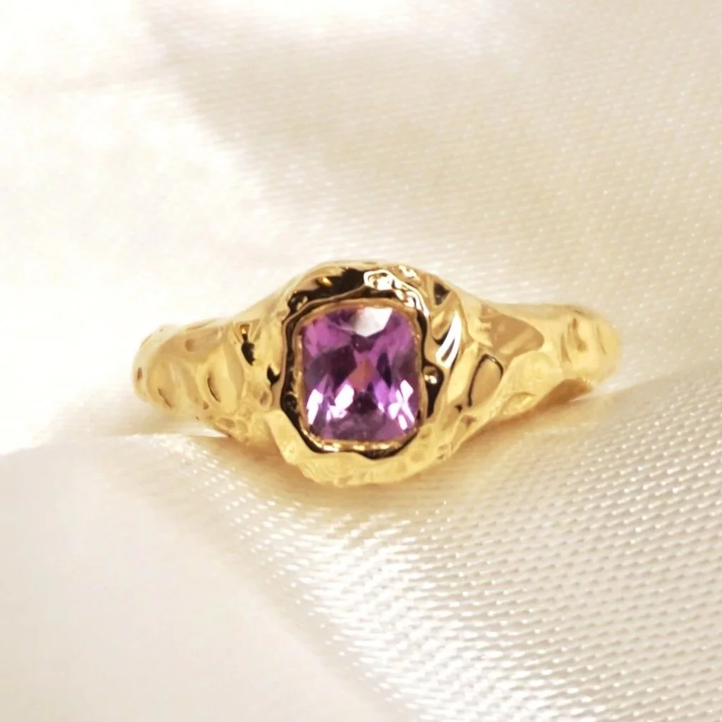 pink sapphire molten ring
