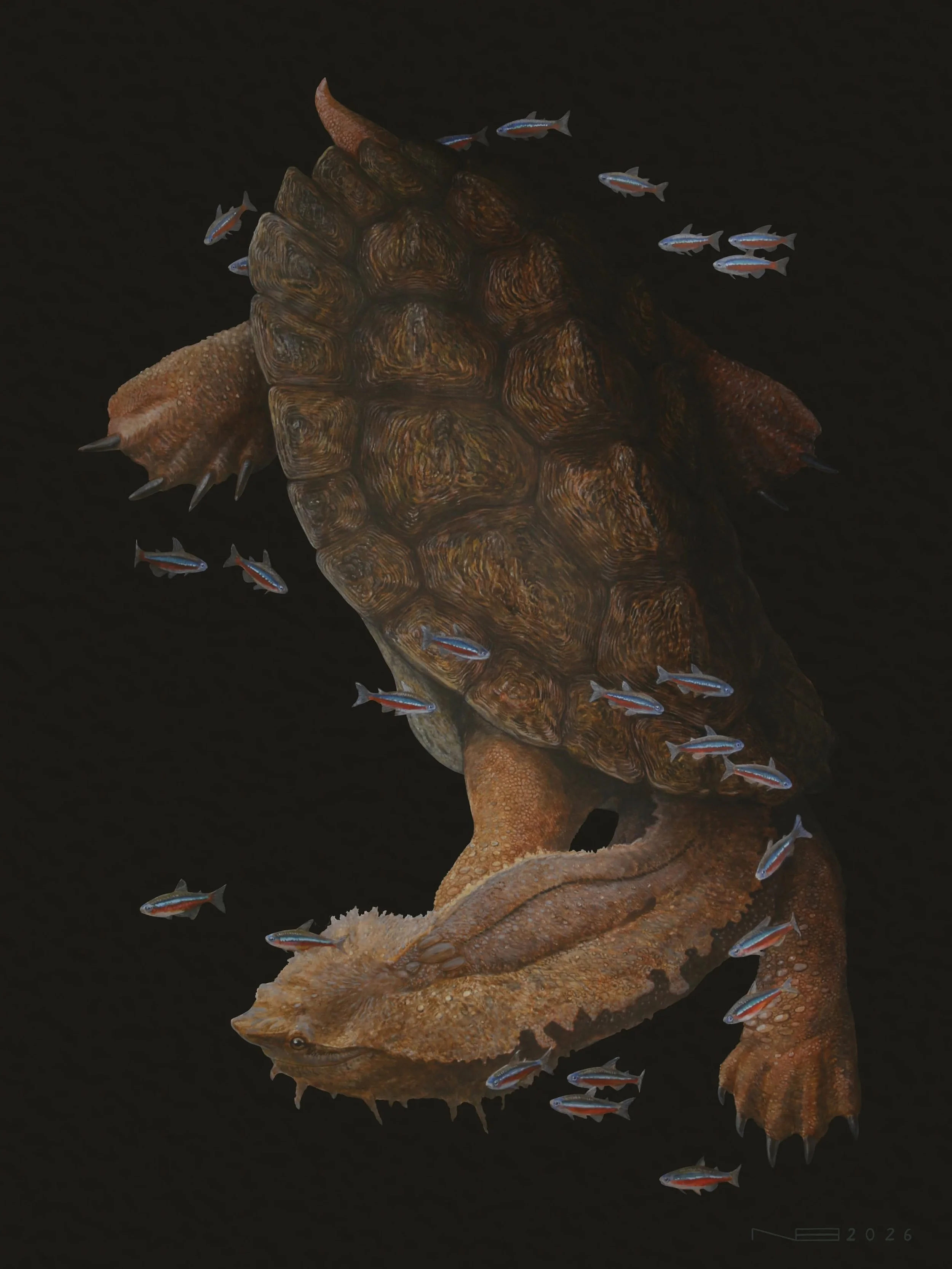 Downward (2026) - 18x24” - Acrylic on Panel