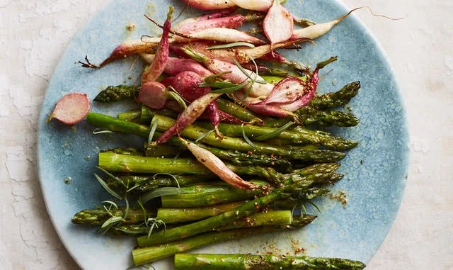 R oasted Asparagus and Radish with Mustard Tarragon Vinaigrette, eyeswoon