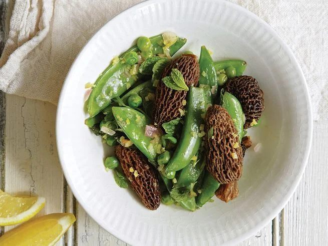 Morels with Mint, Pears and Shallot , Saveur Magazine
