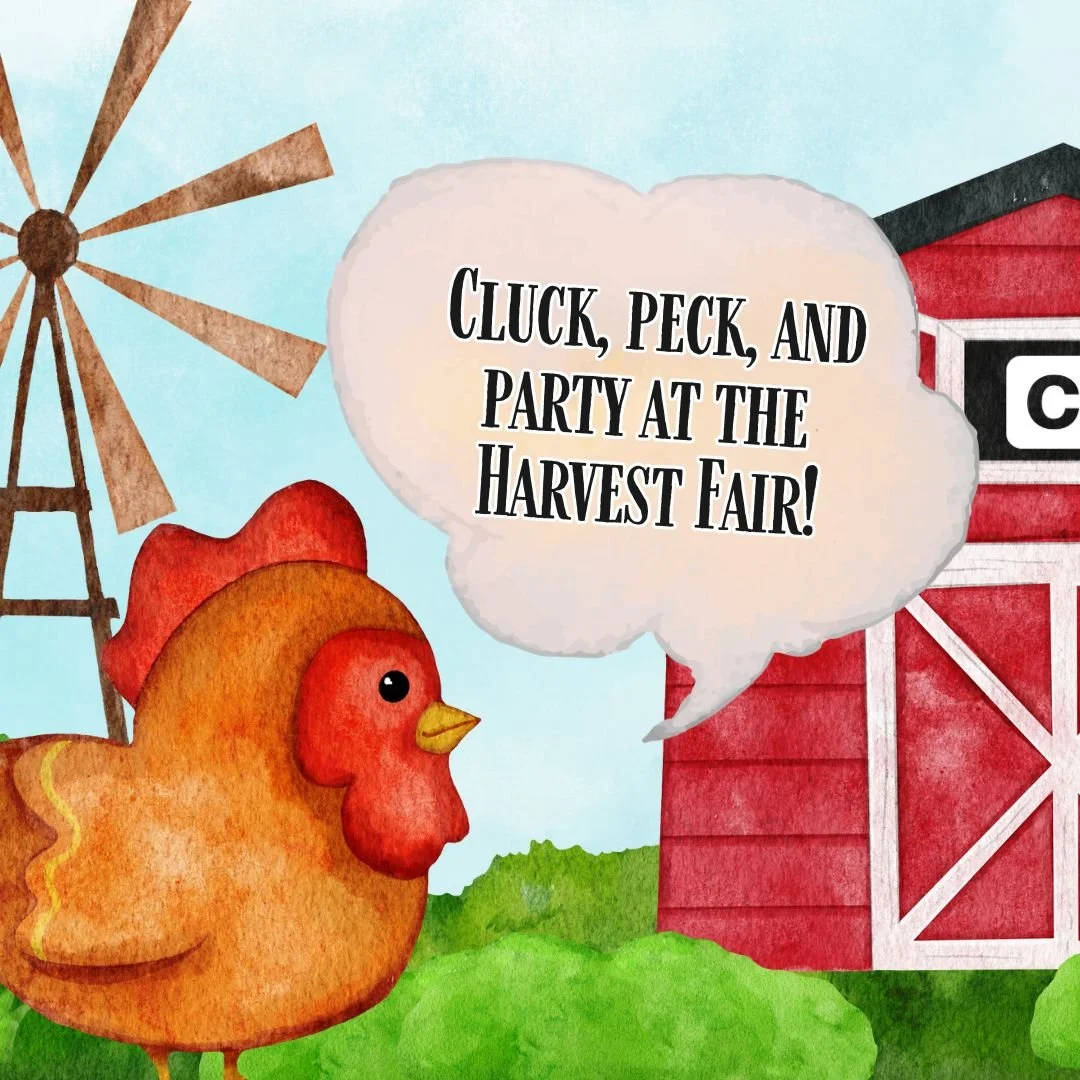 🐔 Don&rsquo;t be a chicken &mdash; dress like a chicken! 🐣 We&rsquo;re ready to see you TOMORROW!! 🎉

Get ready to party with:
🍔 Food
🎈 Moon bounces
🐐 Petting zoo
🎯 Games &amp; crafts
🤩 SO MUCH FUN!!

🌾 Only 1 day until our Harvest Fair 2025