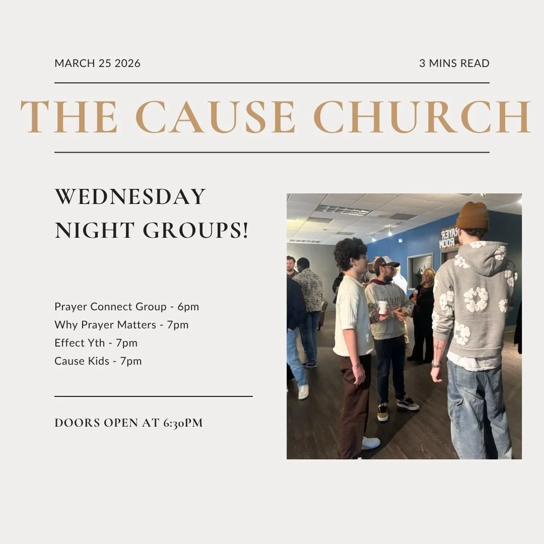 Weekly Special for Wednesday Night: Read all about it! 📰

We can't wait to gather tomorrow 🔆 Checkout the new class Pastor Greg will be teaching on Prayer and learn to be a person who seeks the Lord's voice first!

The Prayer Group starts at 6pm, d