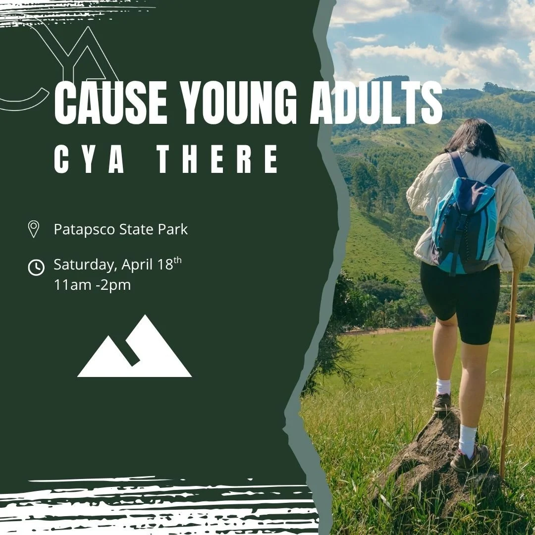 Cause Young Adults- this one is for you! ⬇

Sunshine, fresh air, and community ☀️🥾
Join us for a 2.3-mile hike at Patapsco Valley State Park! We&rsquo;ll meet at The Cause Church at 11AM and carpool over to hike the Cascade Falls Loop Trail.

Bring 