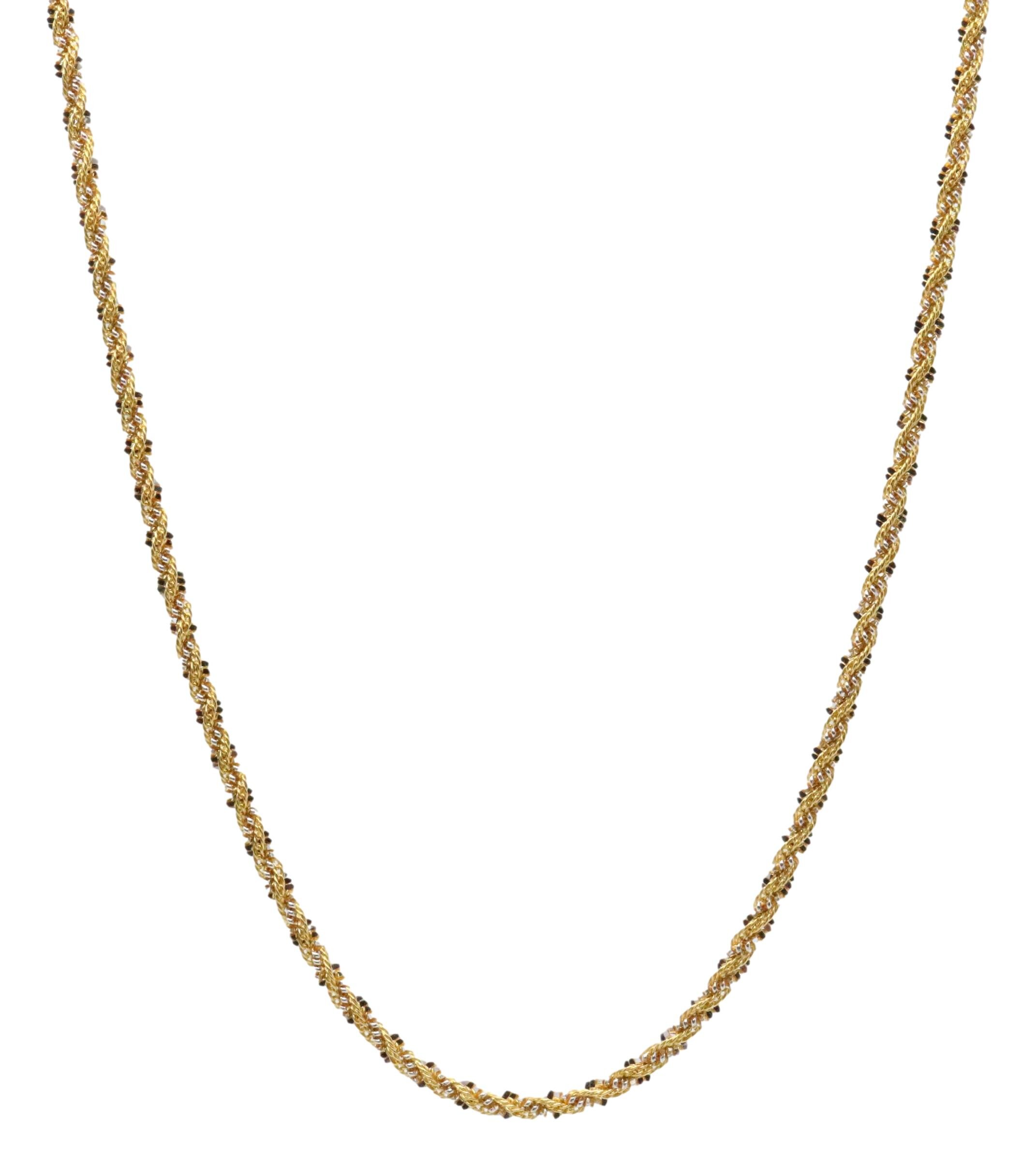 22" LINK + BEAD CHAIN (TWO TONE) — Ashok Jewellers