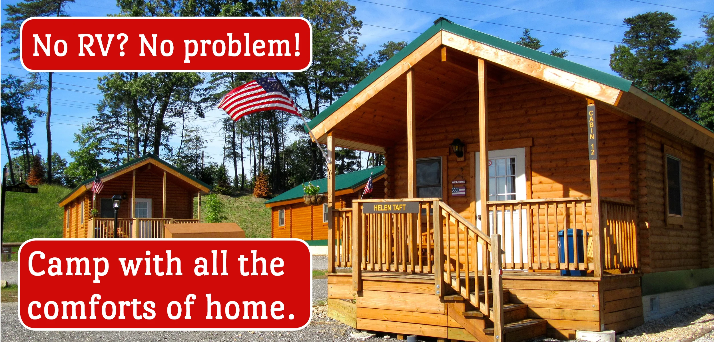 Camp In A Premium Log Cabin Near Washington Dc Cherry Hill Park