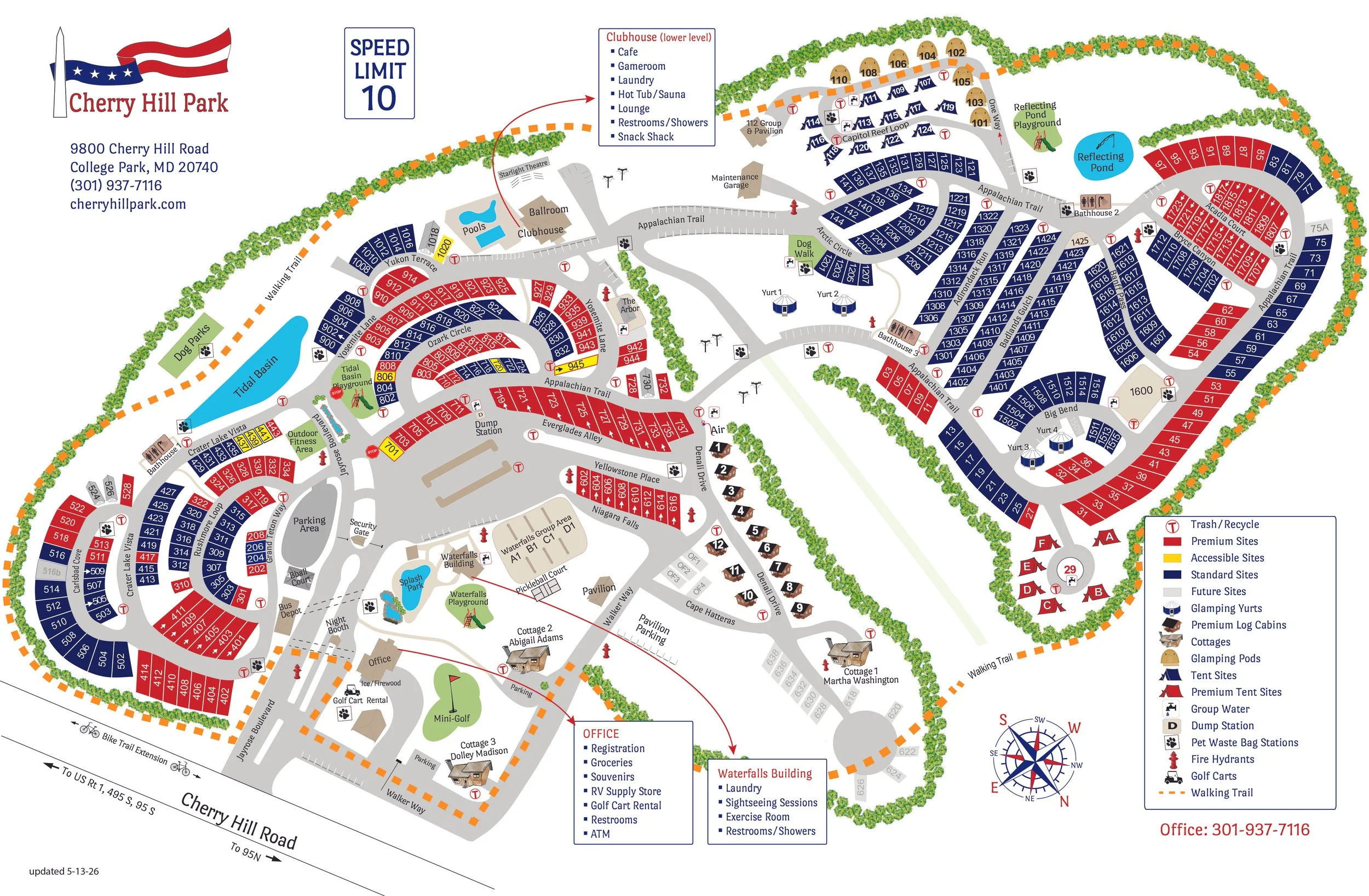 Cherry Hill Park campground map