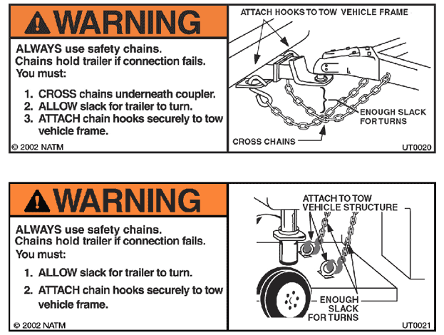 NATM Safety Chains Warning Label
