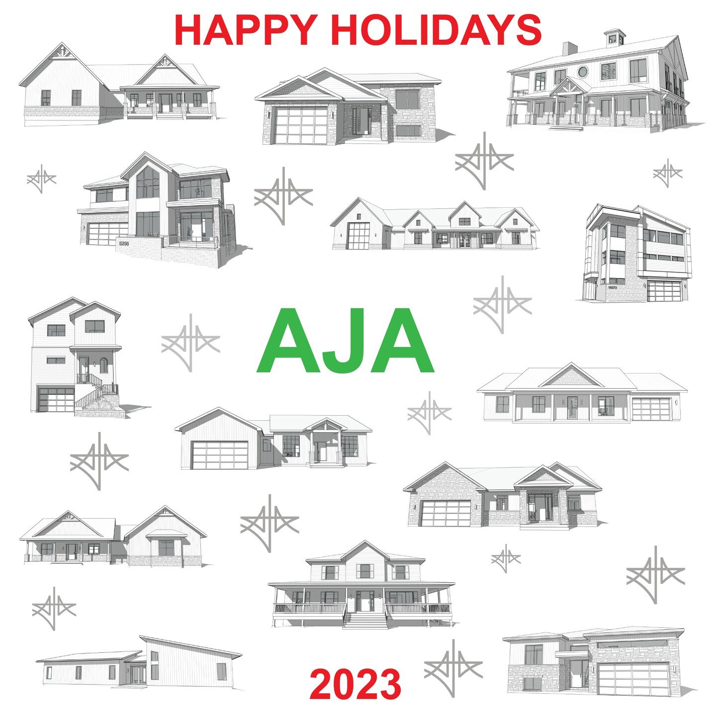 Happy Holidays! Projects of 2023: Single Family Residences. Thank you to all builders, consultants and clients. #holidays #holidayseason #newyear #residences #house #singlefamilyresidences #architecture #aja #adamjodoinarchitectural #design #2023