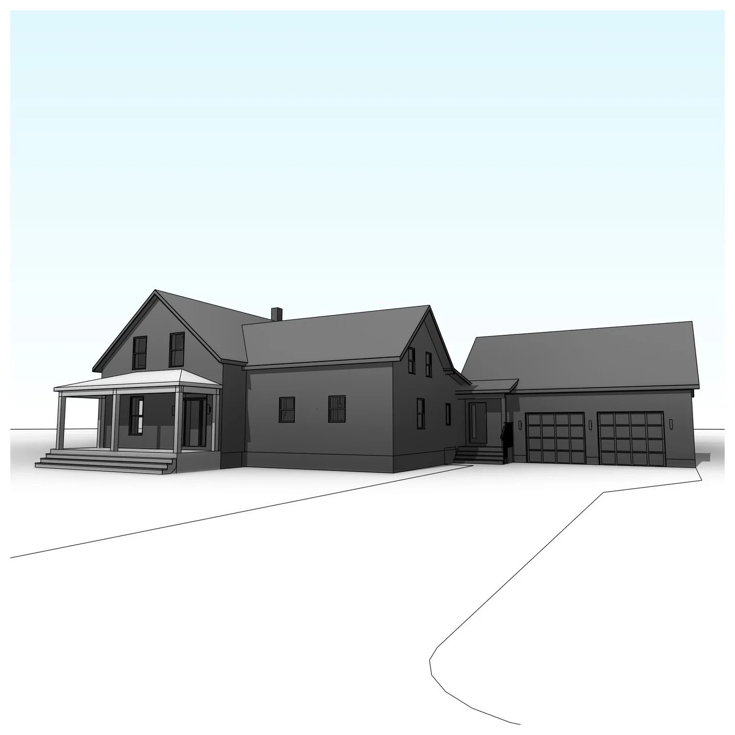 Front porch addition to existing residence. #addition #deck #porch #traditional #timber #residence #perspective #revit #architecture #aja #adamjodoinarchitectural #design