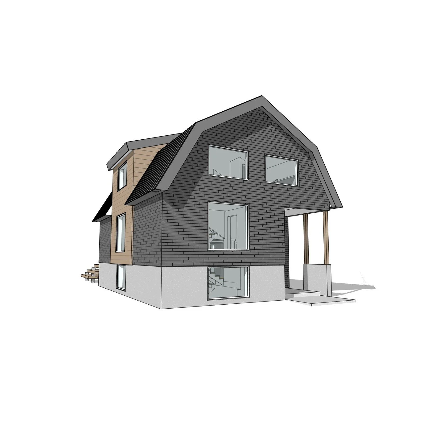 1 storey residence. 

#residence #porch #wood #brick #traditional #barn #perspective #revit #architecture #aja #adamjodoinarchitectural #design