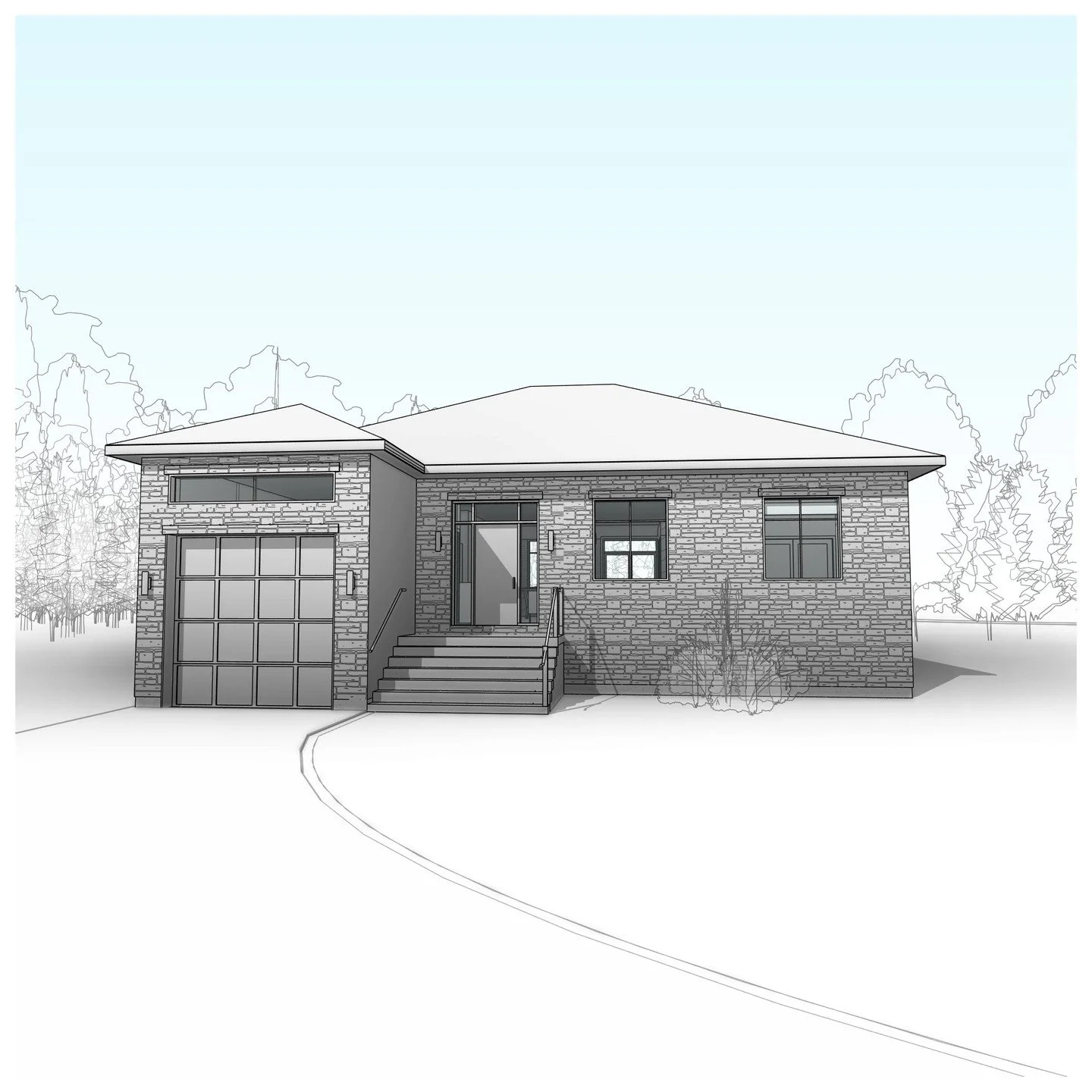 1 Storey Residence with attached garage.

#residence #garage #stone #metal #revit #architecture #aja #adamjodoinarchitectural #design