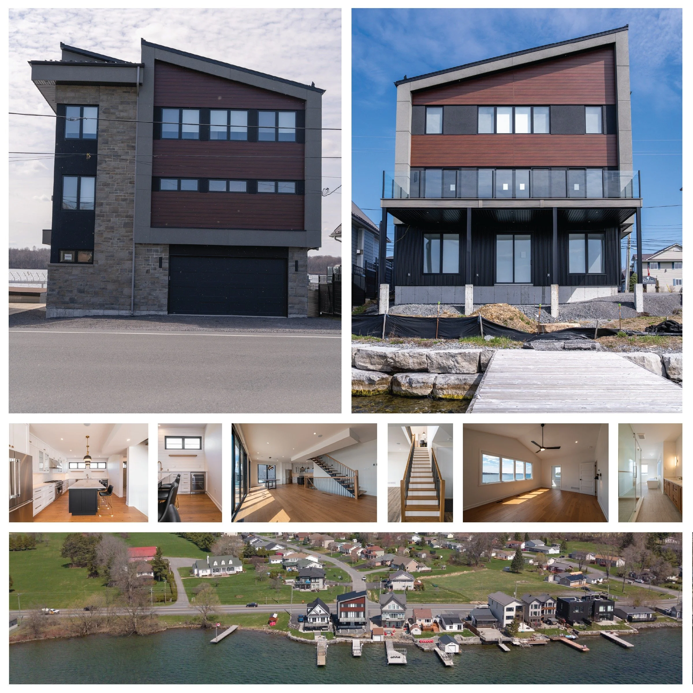 Completed photos of 3 storey residence with attached garage and waterfront balcony.

General: Grant Marion Construction

Kitchen: @artisankitchenandbath18255 

Photos: @nicholasseguincreative 

#residence #garage #waterfront #balcony #stone #features