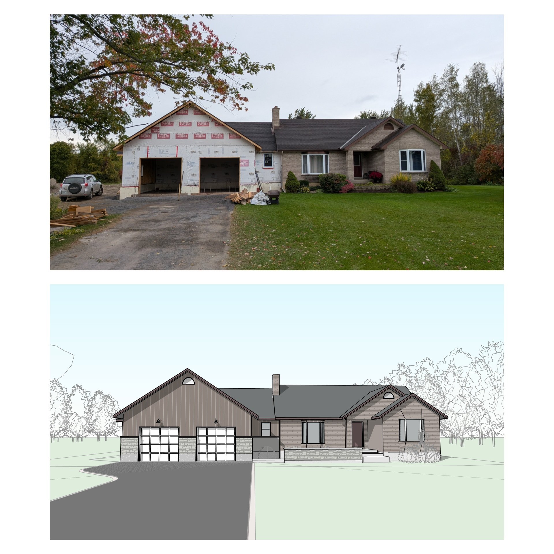 Construction Progress of 1 Storey Addition to Existing Residence with attached garage and secondary suite. 

#addition #residence #attachedgarage #secondarysuite #bedroom #washroom #laundry #renovation #traditional #architecture #aja #adamjodoinarchi