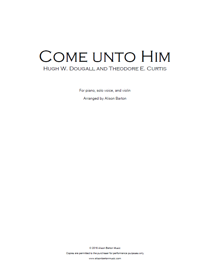 Come unto Him