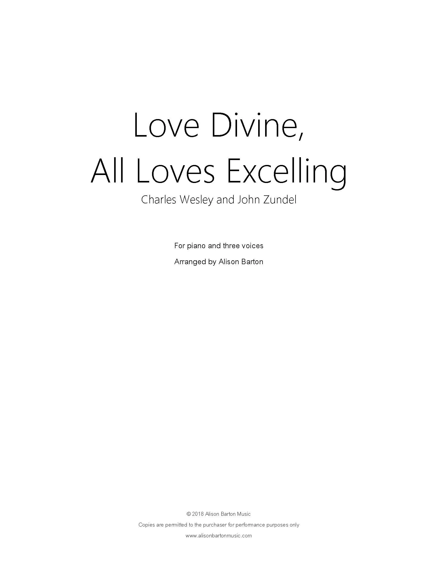 Love Divine, All Loves Excelling