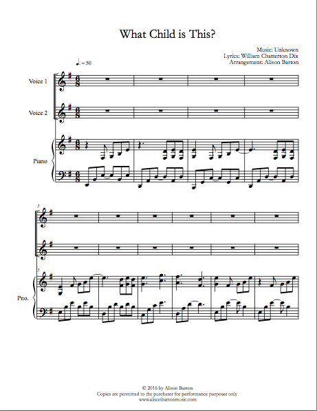 What Child is This? (Transposed)