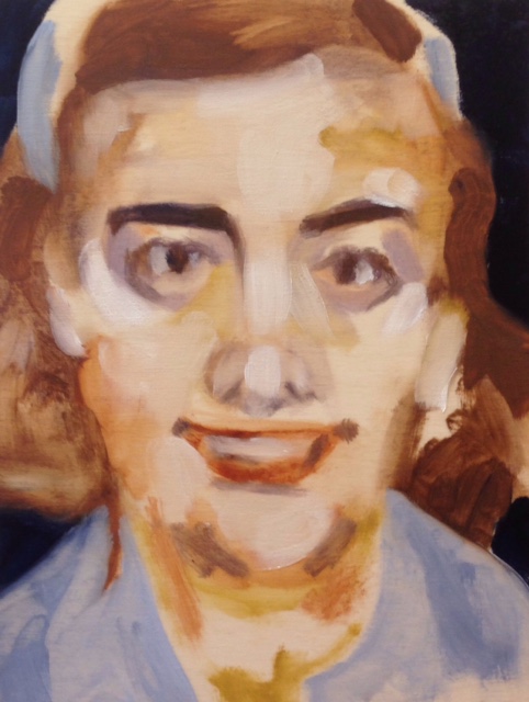   Young Woman with a Blue Headband , oil on panel 